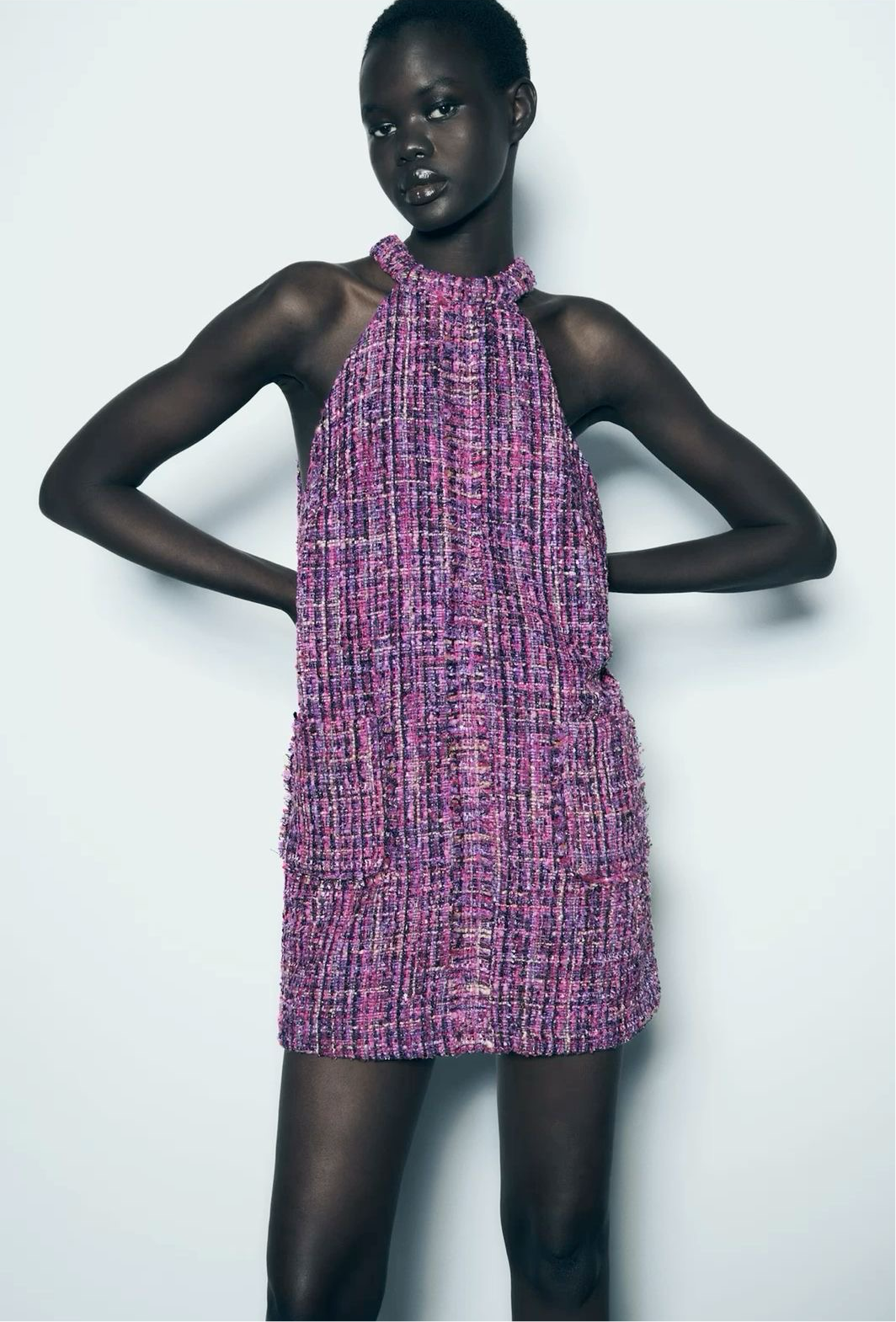 Textured mini dress